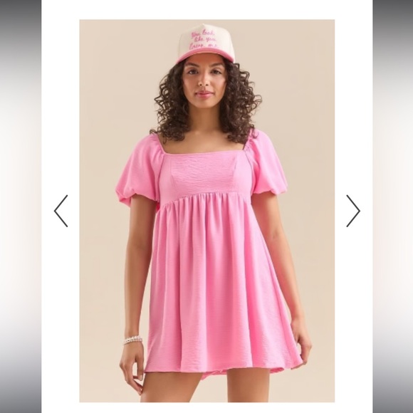 Altar'd State Dresses & Skirts - ALTAR'D STATE Anaya Puff Sleeve Dress Pink Size XS